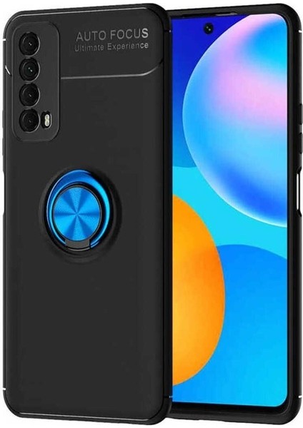 Huawei P Smart 2021 Uyumlu Kılıf Zore Ravel Silikon Kapak, Siyah-Mavi