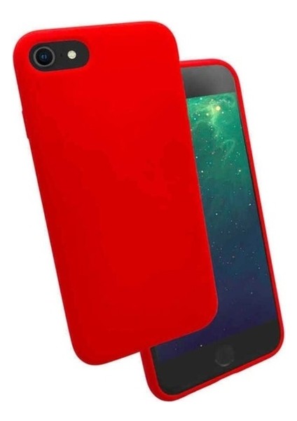 Apple iPhone Se 2020 Uyumlu Kılıf Zore Silk Silikon, Kırmızı