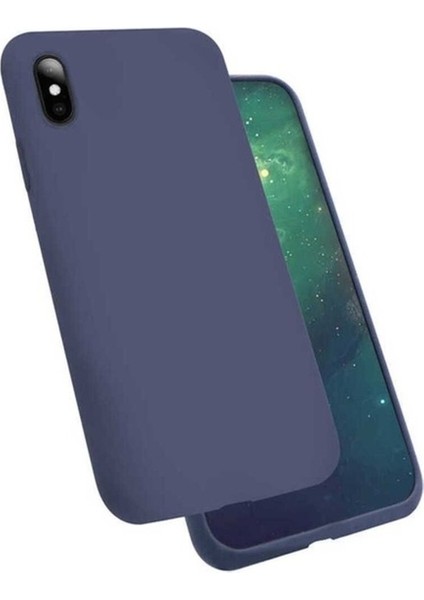 Apple iPhone x Uyumlu Kılıf Zore Silk Silikon, Lacivert