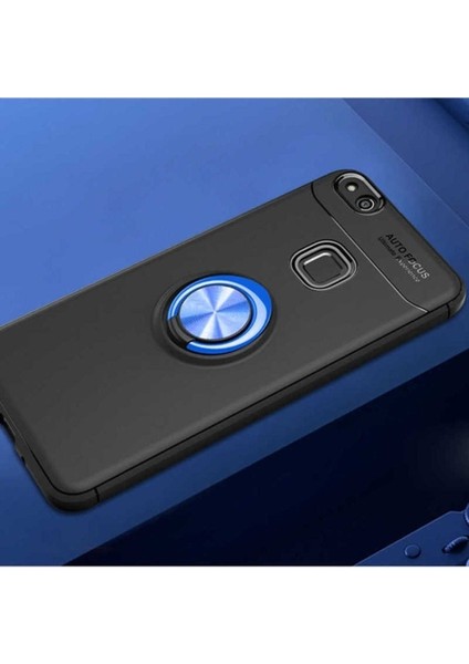 Huawei P10 Lite Uyumlu Kılıf Zore Ravel Silikon Kapak, Siyah-Mavi