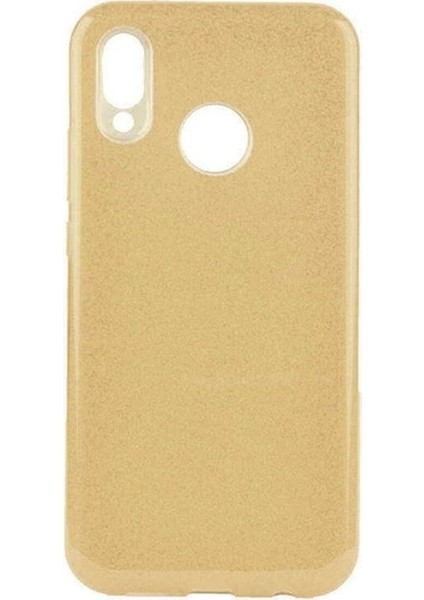 Huawei P20 Lite Uyumlu Kılıf Zore Shining Silikon, Gold