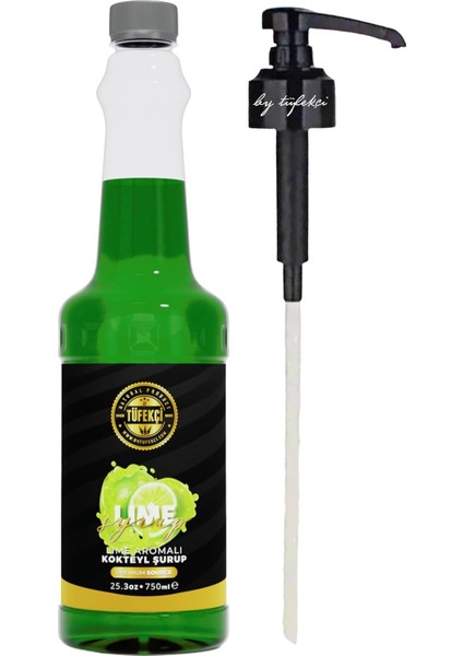 Lime ( Misket Limonu ) Aromalı Kahve, Pasta ve Kokteyl Şurup 750 ml ve Şurup Pompası Avantajlı Set