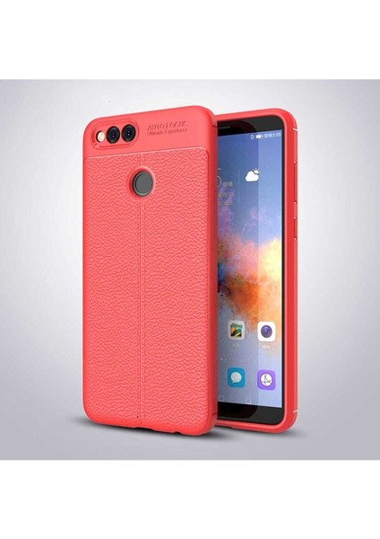 Huawei Honor 7x Uyumlu Kılıf Zore Niss Silikon Kapak, Kırmızı