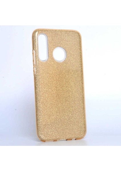 Huawei P30 Lite Uyumlu Kılıf Zore Shining Silikon, Gold
