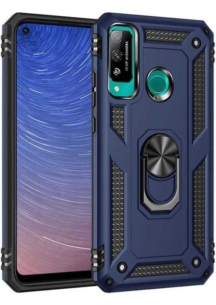 Huawei P40 Lite E Uyumlu Kılıf Zore Vega Kapak, Mavi