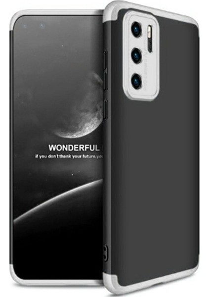 Huawei P40 Pro Uyumlu Kılıf Zore Ays Kapak, Siyah-Gri