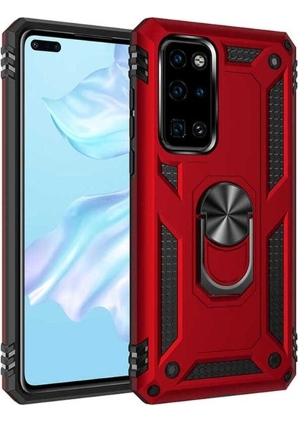 Huawei P40 Uyumlu Kılıf Zore Vega Kapak, Kırmızı