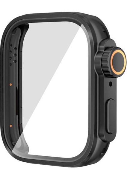 Huawei Watch Fit 3 Uyumlu - Apple Watch Ultra 49MM Kasa Dönüştürücü ve Ekran Koruyucu Zore Watch Gard 33, Siyah