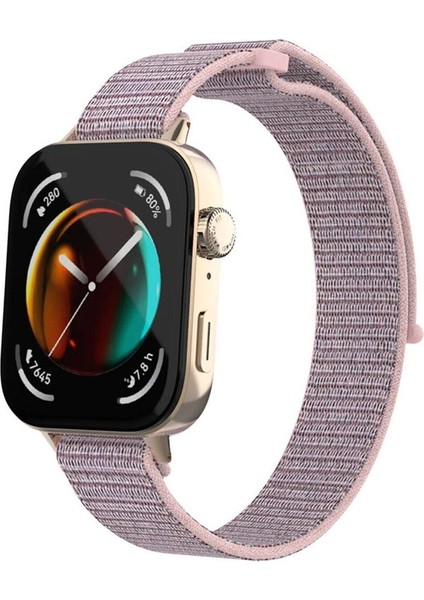 Huawei Watch Fit Uyumlu 3 Zore Krd-03 Hasır Kordon, Pink Sand