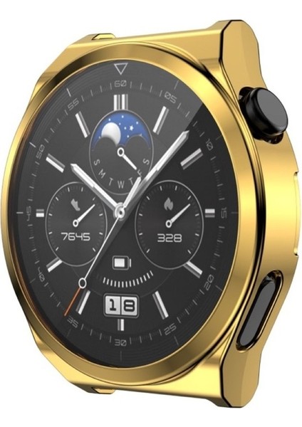 Huawei Watch Gt 3 Pro 43MM Uyumlu Zore Watch Gard 02 Koruyucu Silikon, Gold