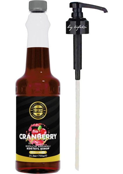 Kızılcık Aromalı Kahve, Pasta ve Kokteyl Şurup 750 ml ve Şurup Pompası Avantajlı Set