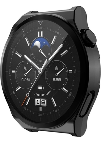 Huawei Watch Gt 3 Pro 46MM Uyumlu Zore Watch Gard 02 Koruyucu Silikon, Siyah