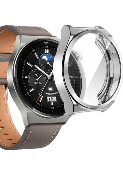 Huawei Watch Gt 3 Pro 46MM Uyumlu Zore Watch Gard 02 Koruyucu Silikon, Gümüş fiyatları