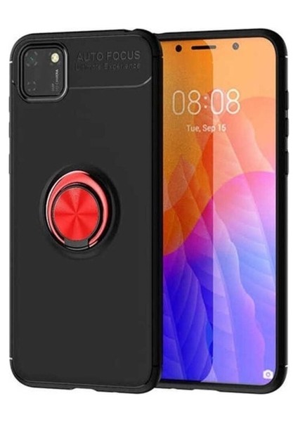 Huawei Y5P Uyumlu Kılıf Zore Ravel Silikon Kapak, Siyah-Kırmızı