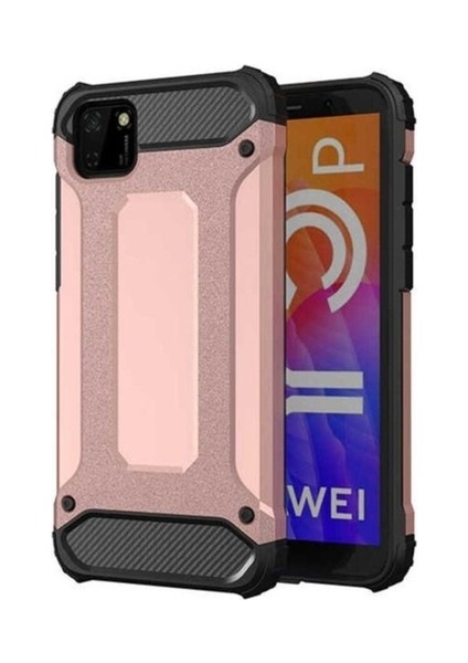 Huawei Y5P Uyumlu Kılıf Zore Crash Silikon Kapak, Rose Gold