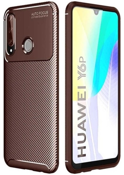 Huawei Y6P Uyumlu Kılıf Zore Negro Silikon Kapak, Kahverengi