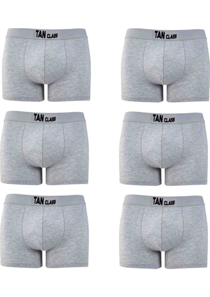Pamuklu Likralı 6 Lı Paket Gri Premium Penye Esnek Kaliteli Kumaş Boxer Baksır