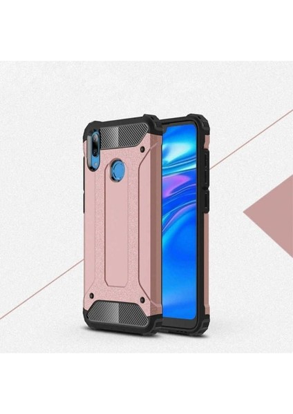 Huawei Y7 Prime 2019 Uyumlu Kılıf Zore Crash Silikon Kapak, Rose Gold