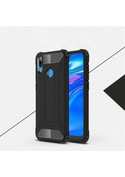 Huawei Y7 Prime 2019 Uyumlu Kılıf Zore Crash Silikon Kapak, Siyah