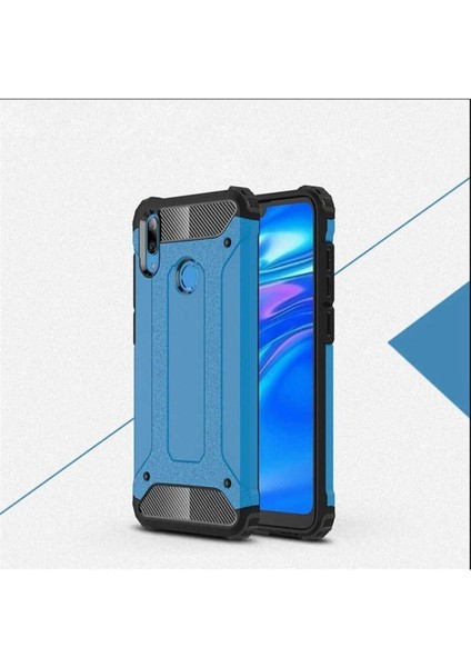 Huawei Y7 Prime 2019 Uyumlu Kılıf Zore Crash Silikon Kapak, Mavi