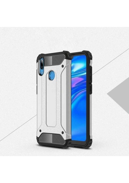 Huawei Y7 Prime 2019 Uyumlu Kılıf Zore Crash Silikon Kapak, Gri