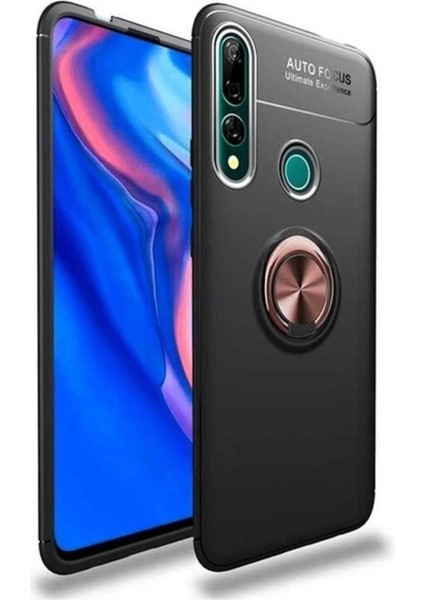 Huawei Y9 Prime 2019 Uyumlu Kılıf Zore Ravel Silikon Kapak, Siyah-Rose Gold