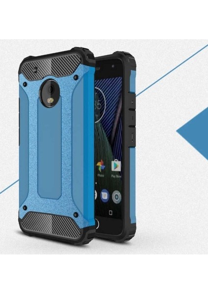 Lenovo Moto G5S Plus Uyumlu Kılıf Zore Crash Silikon Kapak, Mavi