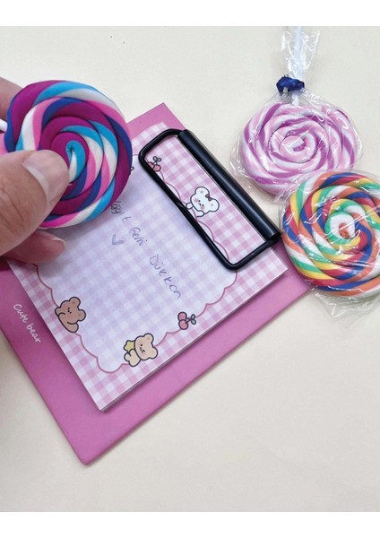 Pembe - Beyaz Lolipop Silgi