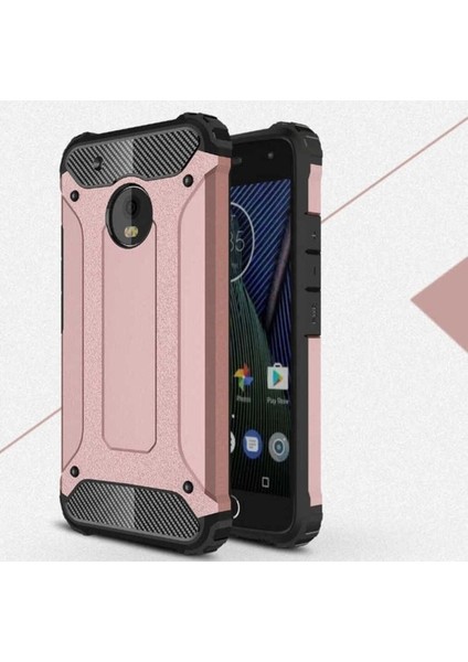 Lenovo Moto G5S Plus Uyumlu Kılıf Zore Crash Silikon Kapak, Rose Gold