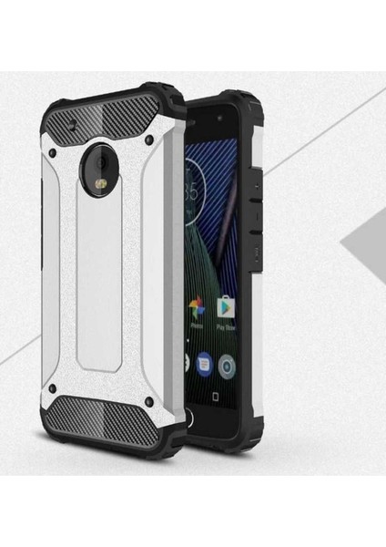 Lenovo Moto G5S Uyumlu Kılıf Zore Crash Silikon Kapak, Gri