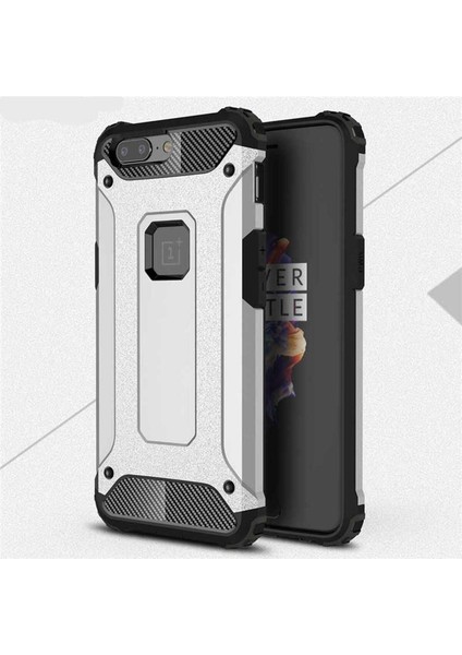 Oneplus 5 Uyumlu Kılıf Zore Crash Silikon Kapak, Gri