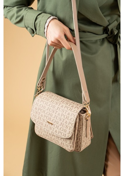 Kadın Iki Askılı 3 Bölmeli Omuz ve Çapraz Çantası JPS2185 Vizon modelleri