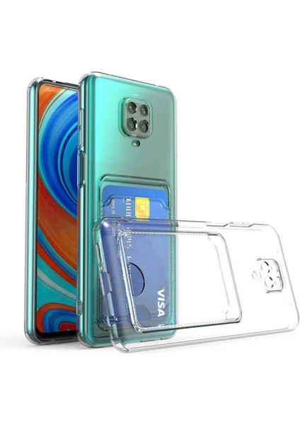 Redmi 9T Kılıf Darbe Emici Köşe Korumalı Kartlıklı Cüzdanlı Silikon Kapak