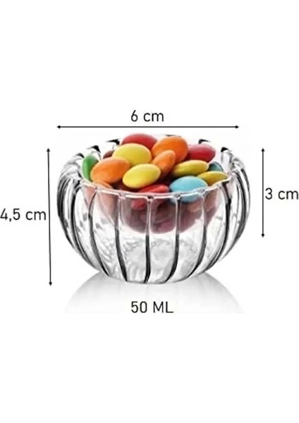 6 ‘lı Çift Cidarlı Mini Sosluk Drajelik - Mini Lokumluk - Çerezlik Kahve Yanı Sunumluk