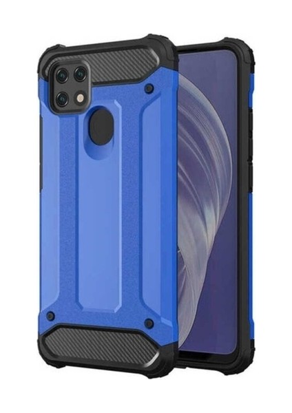 Oppo A15S Uyumlu Kılıf Zore Crash Silikon Kapak, Mavi