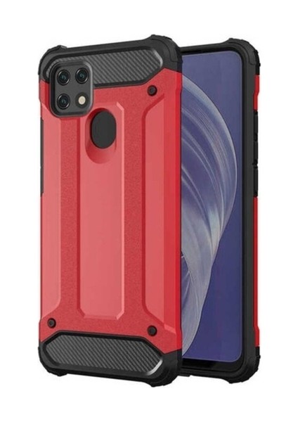 Oppo A15S Uyumlu Kılıf Zore Crash Silikon Kapak, Kırmızı