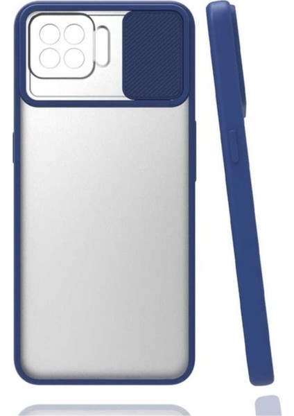 Oppo A73 Uyumlu Kılıf Zore Lensi Kapak, Lacivert