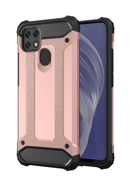 Oppo A15S Uyumlu Kılıf Zore Crash Silikon Kapak, Rose Gold