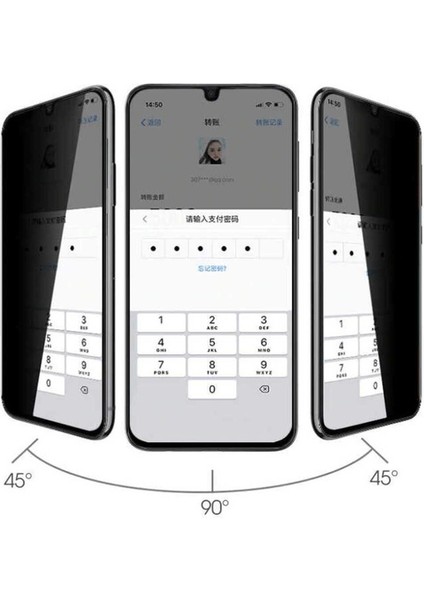 Oppo A16 Uyumlu Davin 5d Privacy Cam Ekran Koruyucu