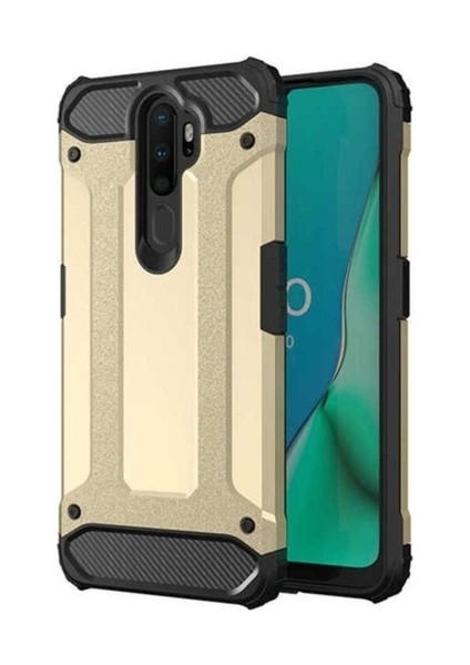Oppo A5 2020 Uyumlu Kılıf Zore Crash Silikon Kapak, Gold