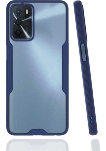 Oppo A16 Uyumlu Kılıf Zore Parfe Kapak, Lacivert