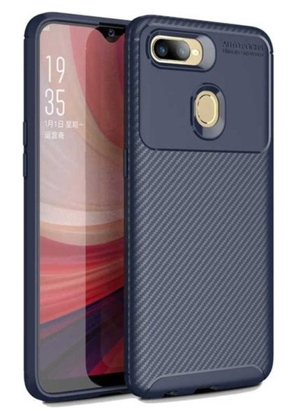 Oppo A5S Uyumlu Kılıf Zore Negro Silikon Kapak, Lacivert