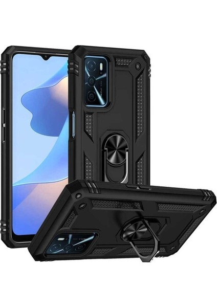 Oppo A16 Uyumlu Kılıf Zore Vega Kapak, Siyah