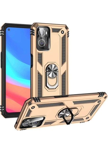 Oppo A76 Uyumlu Kılıf Zore Vega Kapak, Gold