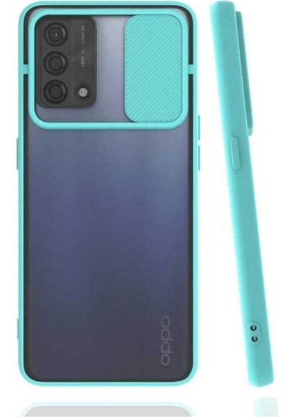 Oppo A74 4g Uyumlu Kılıf Zore Lensi Kapak, Turkuaz