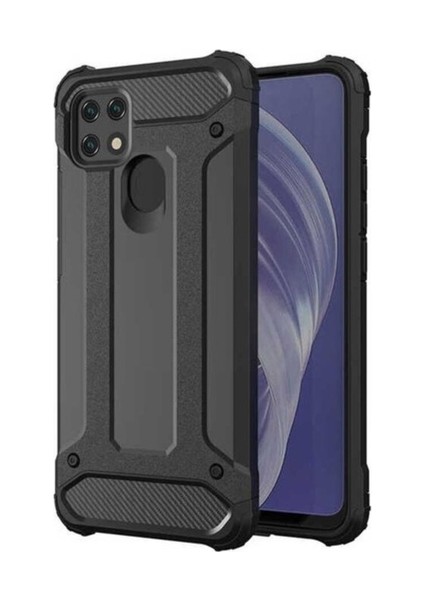 Oppo A15S Uyumlu Kılıf Zore Crash Silikon Kapak, Siyah