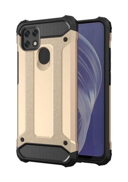Oppo A15S Uyumlu Kılıf Zore Crash Silikon Kapak, Gold