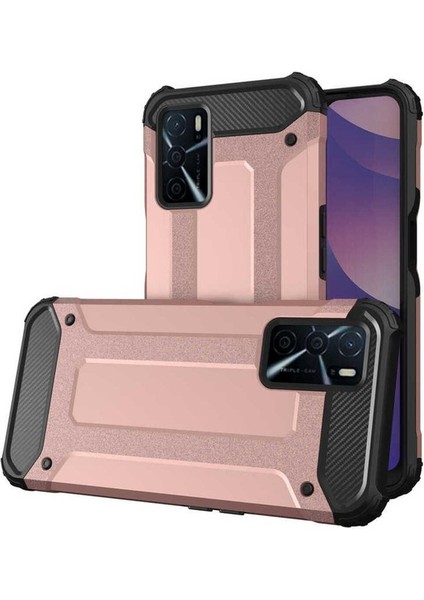 Oppo A16 Uyumlu Kılıf Zore Crash Silikon Kapak, Rose Gold