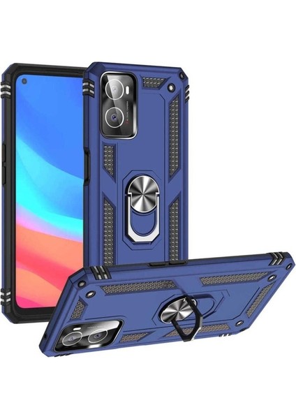 Oppo A76 Uyumlu Kılıf Zore Vega Kapak, Mavi