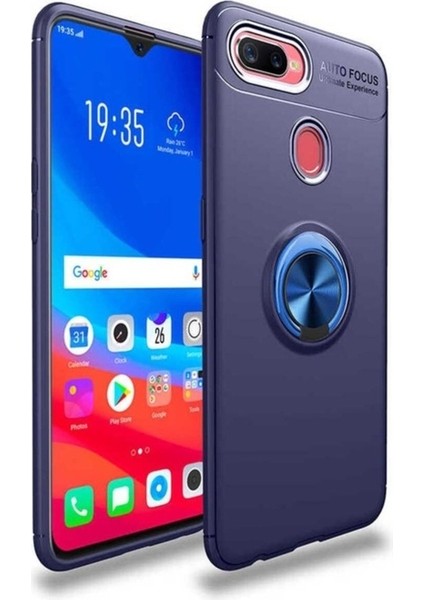 Oppo A7X Uyumlu Kılıf Zore Ravel Silikon Kapak, Mavi